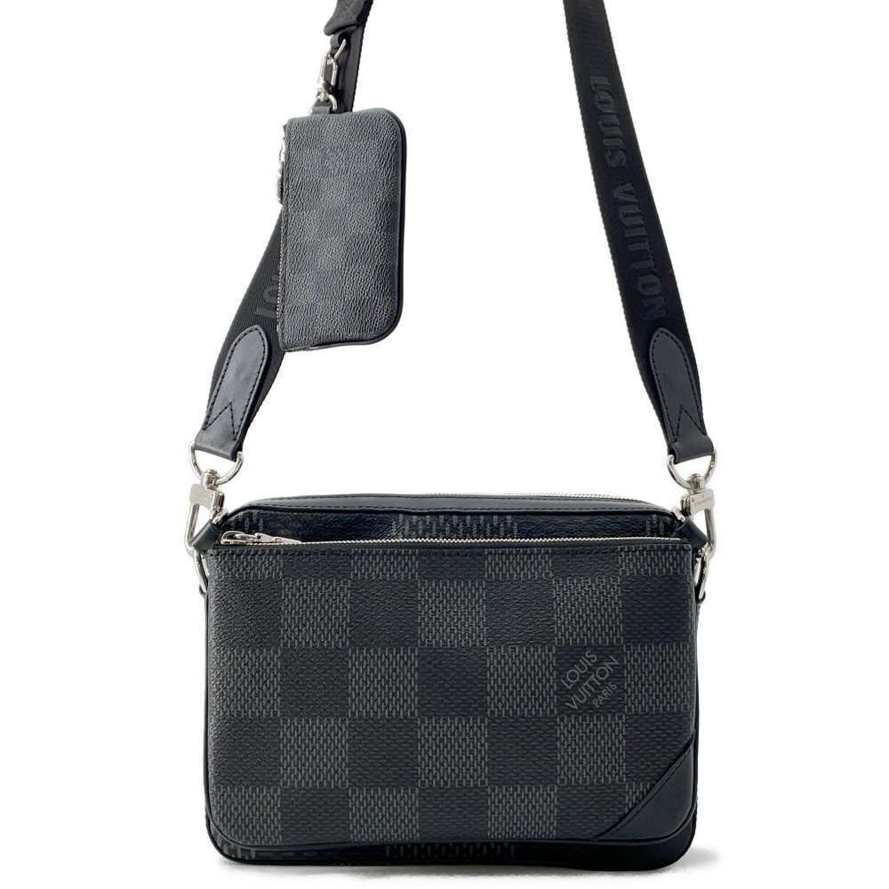 Louis Vuitton Damier Graphite Black Trio Messenger Shoulder Bag Black